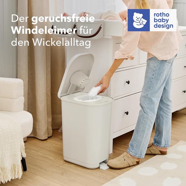 Detalle 2 de Rotho Babydesign YUMA geruchsdichter Windeleimer
