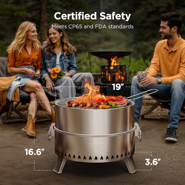 Thumbnail 3 de CIAYS Smokeless Firepit 19" portable fire pit