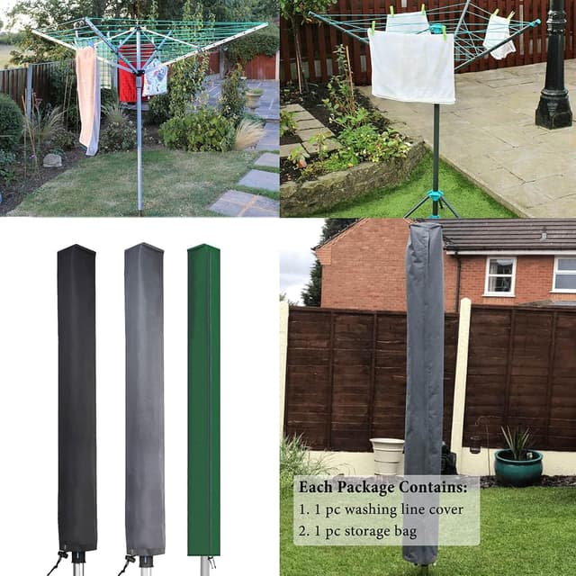 Detalle 2 de RICHIE Wäschespinne Abdeckung Grün 16x16x180