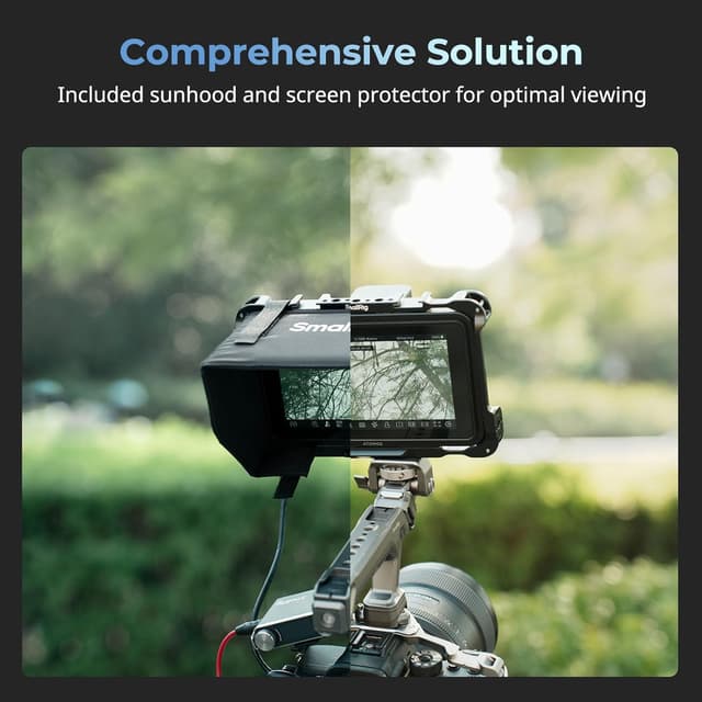Detalle 2 de SmallRig Monitor Cage Kit for Atomos Shinobi II (5030) with Sunhood & Screen Protector