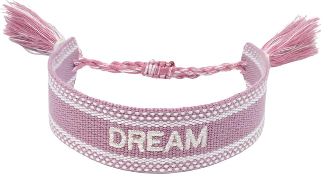 Detalle de Selfmade Jewelry Stoff Armband „Love“ in Pink – gewebtes Freundschaftsarmband als Geschenk für Frauen