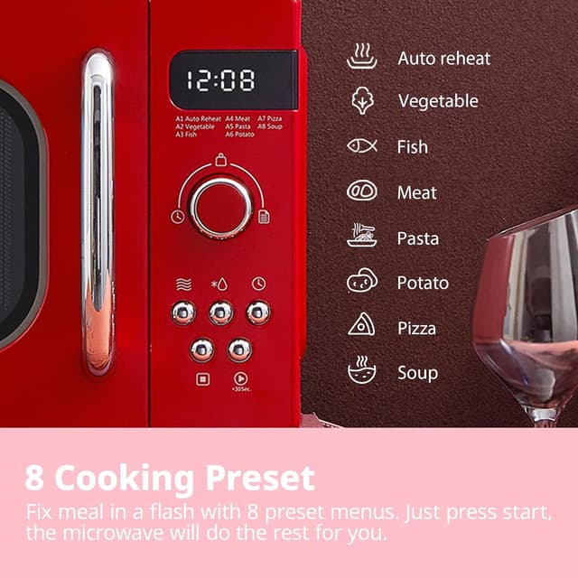 Detalle 2 de COMFEE Retro Microwave 800 W 20L