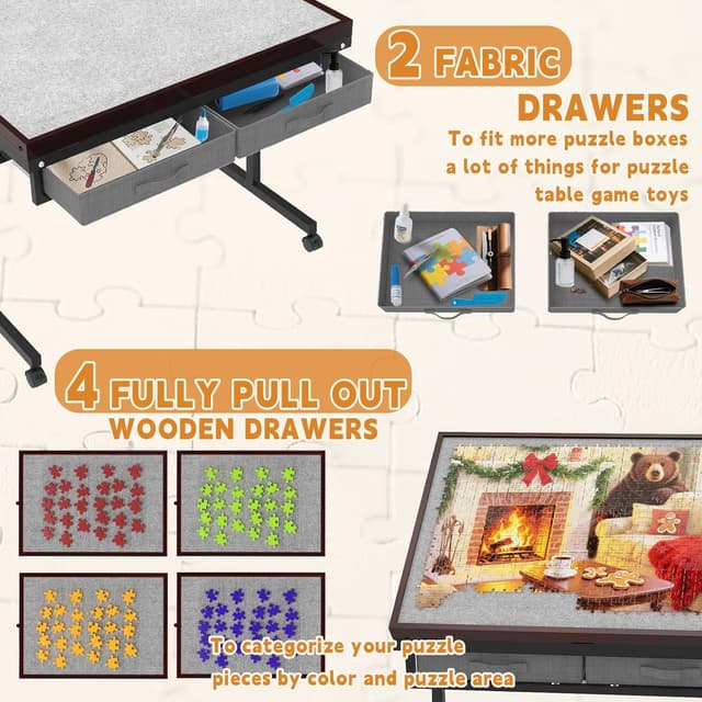 Detalle de RAGOZONERY Puzzle Table 1500pcs with Drawers