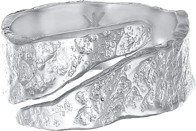 Detalle 2 de Kuzzoi Herrenring 12 mm im strukturierten Used-Design aus 925 Sterling Silber (Ringgröße 60–66)