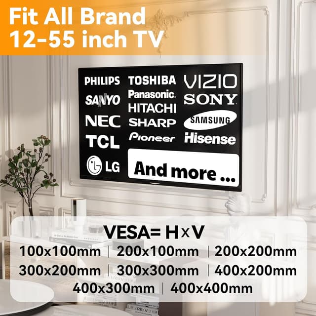 Detalle 2 de No Stud TV Wall Mount 12–55 inch, 100 lb