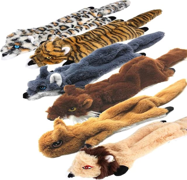 Detalle de Newthinking No Stuffing Squeaky Dog Toys (6 Pack) – stuffing-free plush squeaker toys for small to large dogs