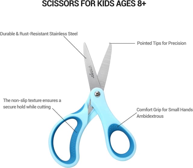 Detalle de LIVINGO Children’s Scissors 3 Pack (6") with Soft Ergonomic Handles