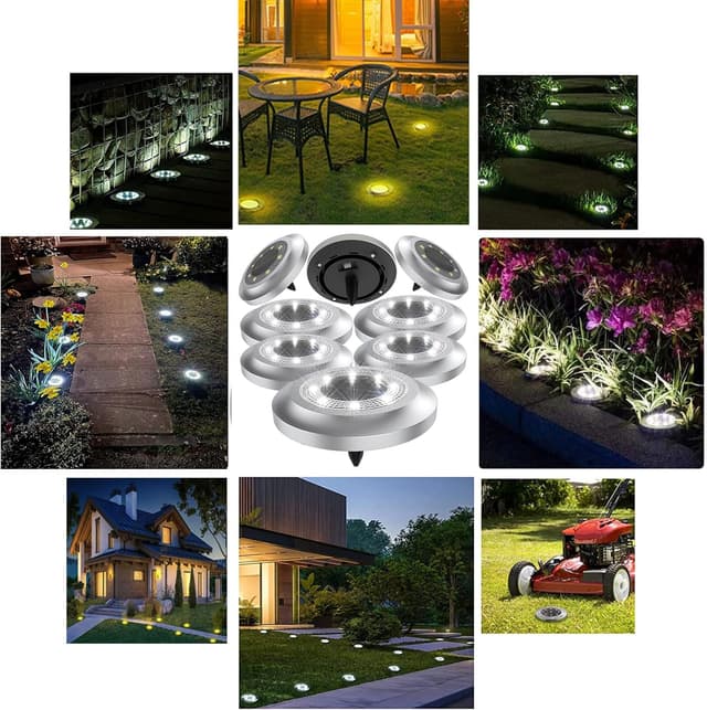 Detalle de Solar garden ground lights 12 pack