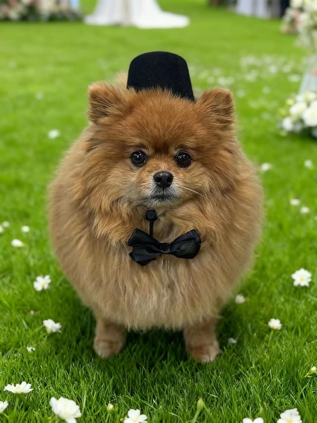 Thumbnail 6 de Ling & Bai Pet Formal Costume Set (2 pcs) – Dog Top Hat with Necktie and Bowtie, Black