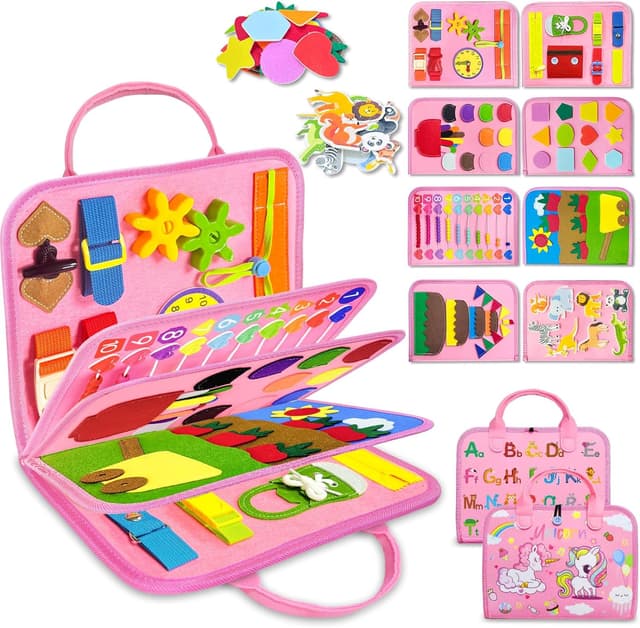 Detalle de Exorany Busy Board 8-Page Montessori