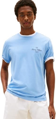Detalle de Tommy Hilfiger Outline Script tee M camiseta azul