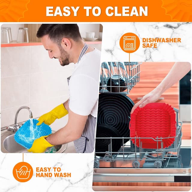 Thumbnail 3 de Boribim 2 PCS Square Silicone Air Fryer Liners