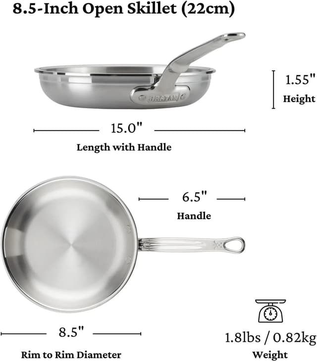 Detalle de Hestan ProBond Collection 10-Piece ProBond Clad Stainless Steel Cookware Set (Induction Compatible)