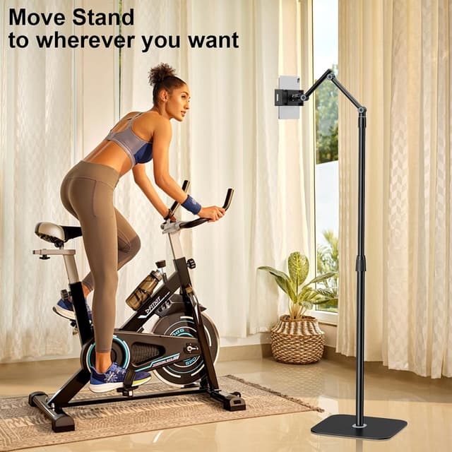 Detalle 2 de IMtKotW Tablet Bodenständer – universelle Tablet-Halterung mit Heavy-Duty-Basis, höhenverstellbar (4,7–12,9 Zoll) und 360° drehbar