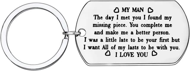 Thumbnail 6 de MADHAHEFU “To My Love” couple keyring set with stainless steel charm and velvet gift bag