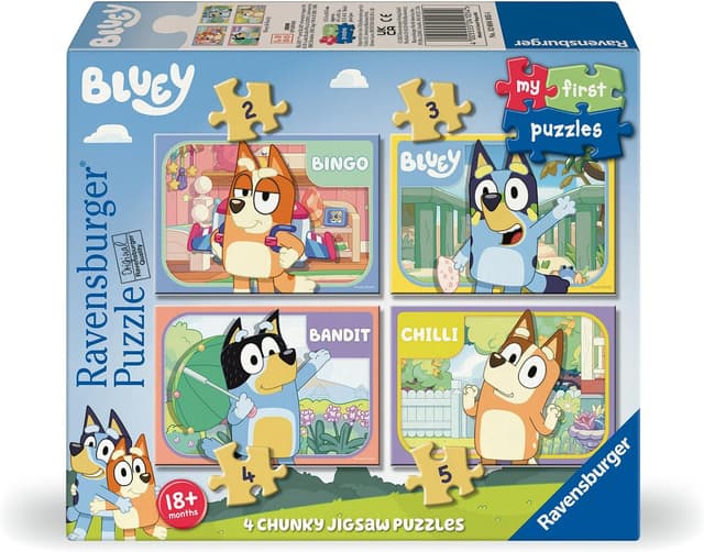 Detalle de Ravensburger Bluey My First jigsaw puzzles for kids (age 3+) with 2, 3, 4 & 5 pieces