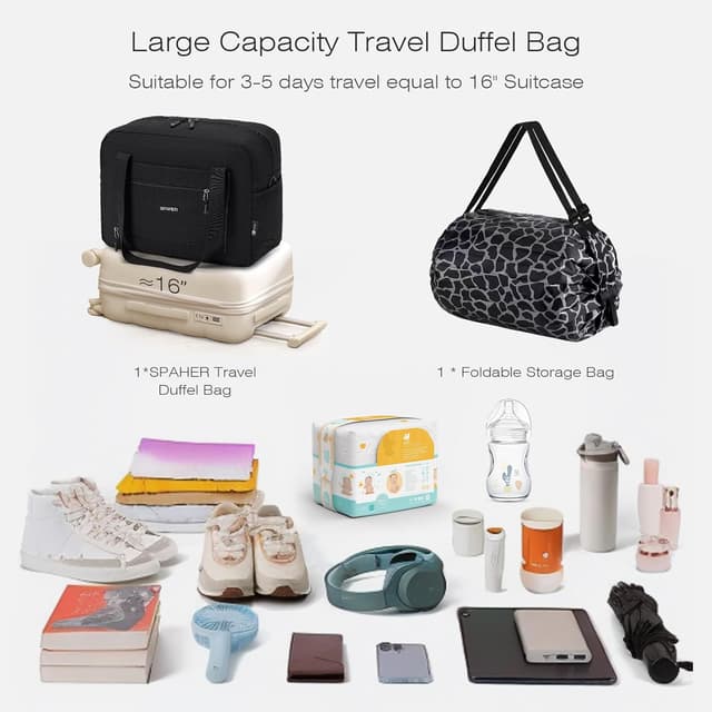 Detalle de SPAHER 2X Sac de voyage cabine avion 40x30x15 cm imperméable 20L, compartiments humide/sèche