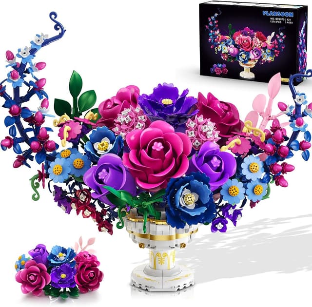 Detalle de PLAXSOON Mond Blumen Bauspielzeugset