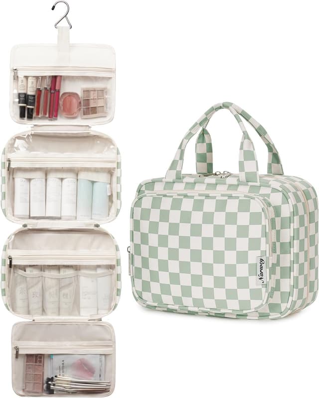 Thumbnail 3 de Narwey Large Checkered Hanging Travel Toiletry Bag