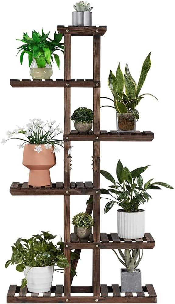 Detalle de Yaheetech Soporte para Plantas de Madera 140 cm