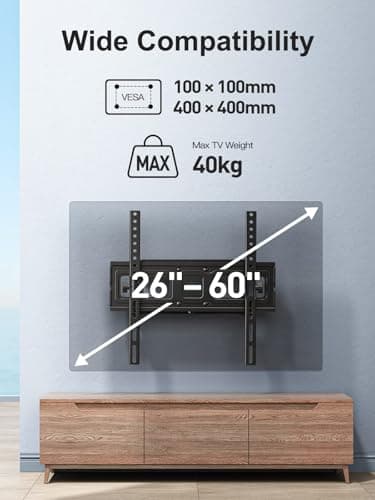 Detalle de Perlesmith Soporte Pared para TV 26-60" 🖥️ Extensible y Giratorio