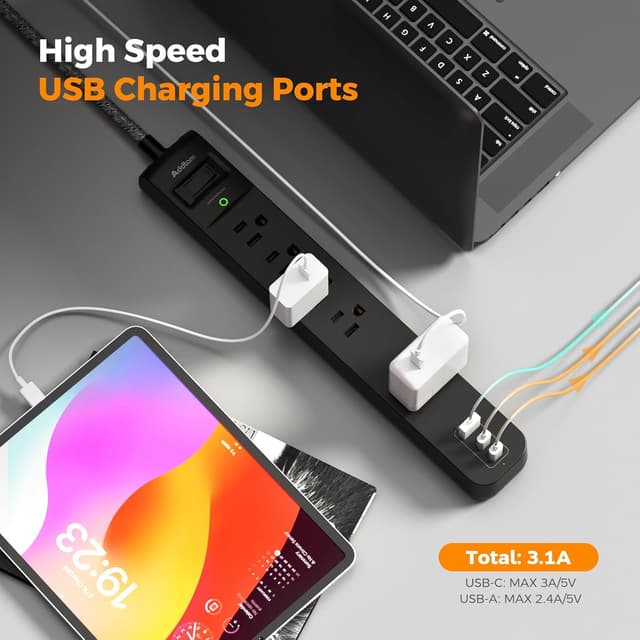 Thumbnail 3 de Power Strip Surge Protector 1875W, 2 Pack ๐