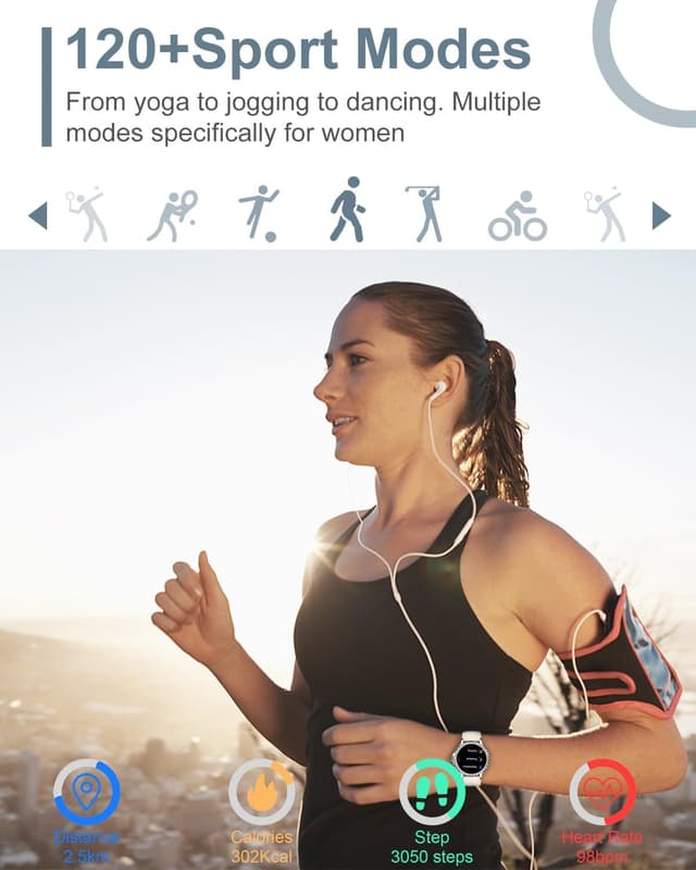 Detalle 1 de Smart watch for women 1.3 inch HD