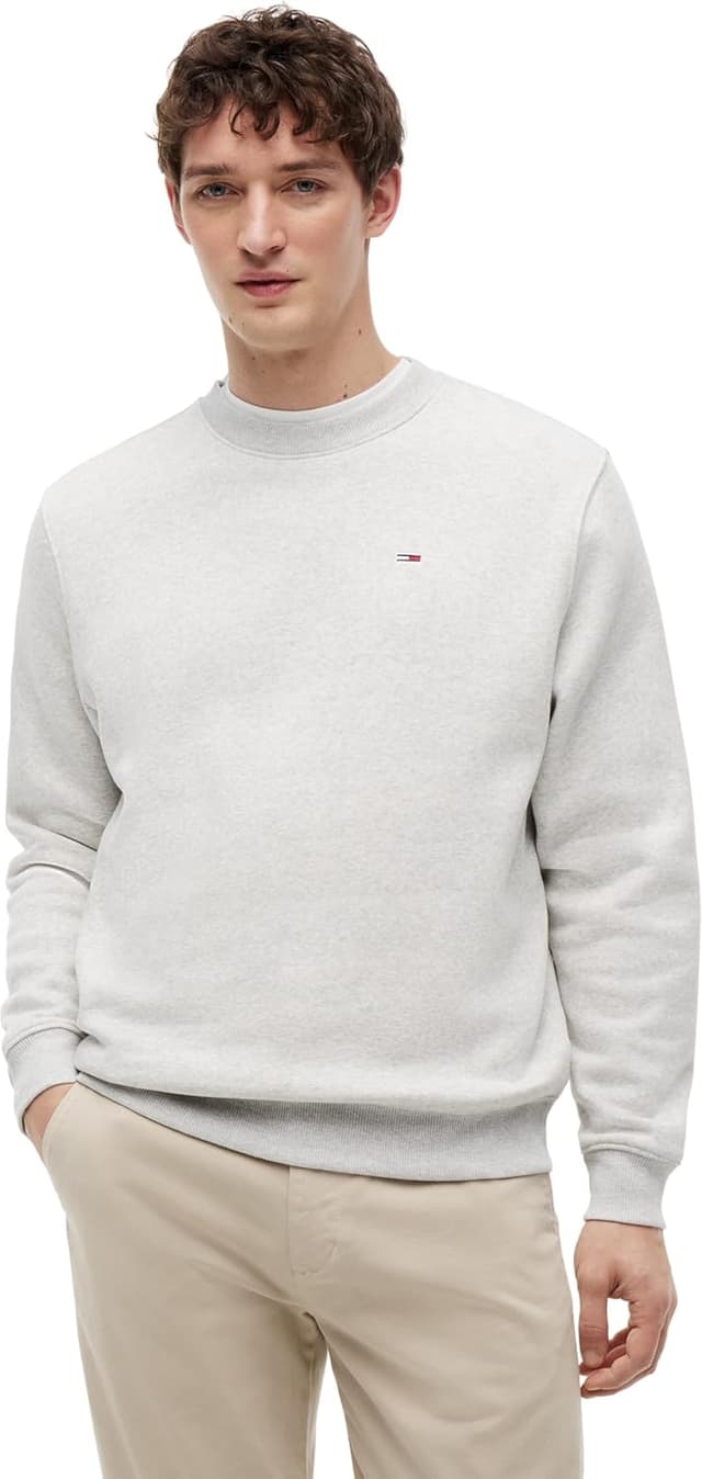 Detalle de Tommy Jeans felpa da uomo Regular Fit con bandiera sul petto