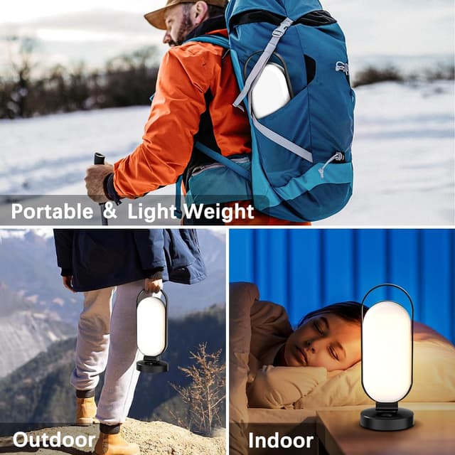 Detalle de Hapfish Lampe Solaire de Camping rechargeable pliable, 240 LED jusqu’à 350 lumens, 5000 mAh étanche