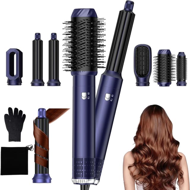 Detalle de UKLISS Pro Airstyler 6 in 1 spazzola asciugacapelli 1000 W (Blu)