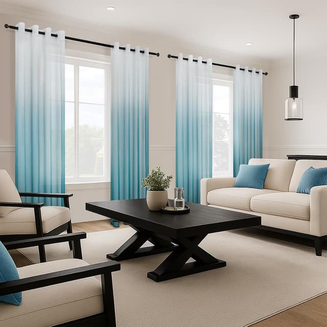 Detalle de Rideau voilage dégradé Topfinel 140x225