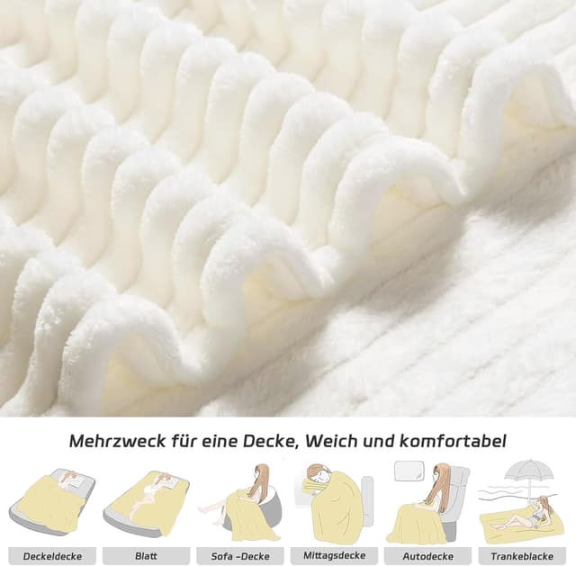 Detalle de QOFLY Manta Suave de Franela 100 x 150 cm