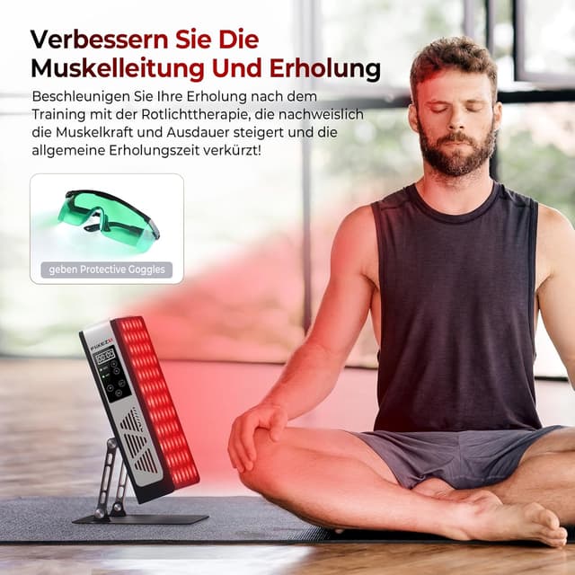 Detalle de FliKEZE Infrarotlampe mit 78 Dual-Chip LEDs (660/850 nm) – Rotlicht-Therapiepanel für Gesicht & Körper