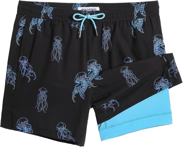 Thumbnail 6 de Maamgic Uomo Costume da Bagno Corto 2-in-1 con compressione e fodera interna, shorts da surf 7 pollici