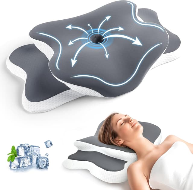 Detalle de Oreiller ergonomique cervical CloudNook en mémoire de forme, soutien de la nuque respirant