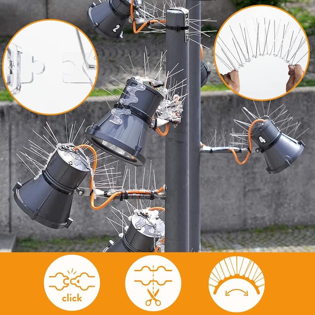 Detalle de Dissuasori per piccioni 3 metri anti-piccioni (12 pezzi) per balconi, tetti e giardini