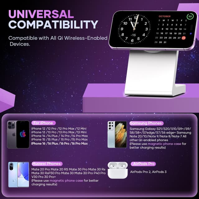 Detalle 2 de Magnetic Wireless Charger for iPhone 17/16/15/14