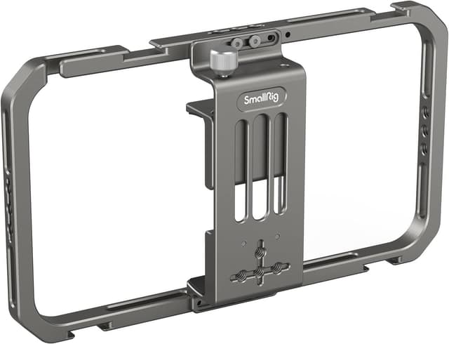 Detalle de SMALLRIG Smartphone Video Rig für iPhone 17/16/15/14/13 & Samsung – Handycage mit 2 Cold Shoe Mounts, Stabilisator für Vlogging