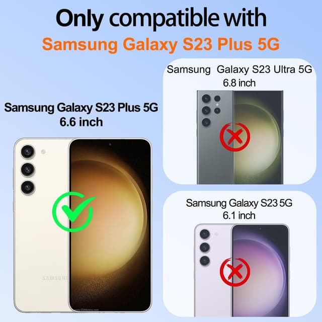 Detalle de Gritup Slim Fit Case for Samsung Galaxy S23 Plus (Pea Green) with Ring Kickstand + 2 HD Screen Protectors