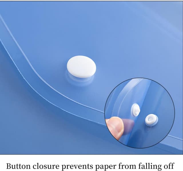 Detalle 2 de ojussa A4 Plastic Wallets 7PCS waterproof folders with button storage (transparent, assorted colours)