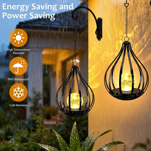 Detalle 2 de KagoLing solar garden lanterns 2 pack