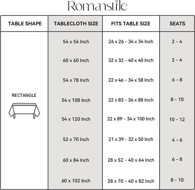 Thumbnail 6 de Romanstile Rectangle Vinyl Tablecloth (Waterproof, Oil-Proof) — Heavy-Duty Wipeable PVC Cover, Grey, 54 x 78 Inch