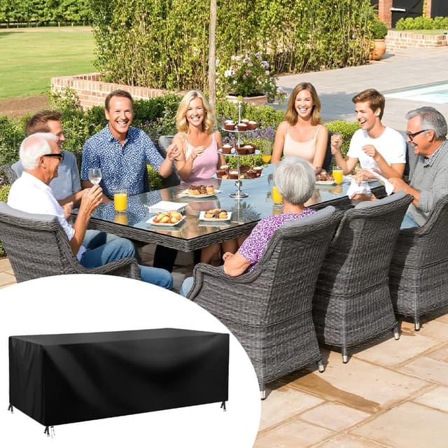 Detalle de Housse de salon de jardin AOOWU 170×95×71 cm : protection imperméable, coupe-vent et anti-UV