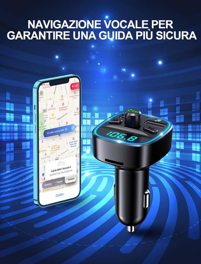 Thumbnail 5 de Mohard Trasmettitore FM Bluetooth 5.3 Auto