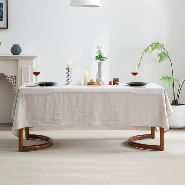 Detalle 2 de EVERLY Linen Rectangle Tablecloth 132x60 in 💼