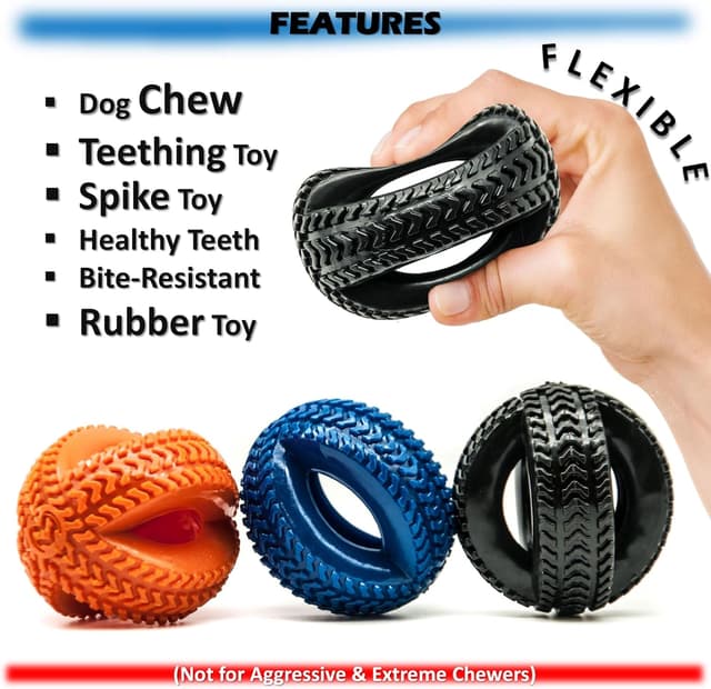 Thumbnail 1 de Petopedia Twin Tyre Rubber Dog Toy