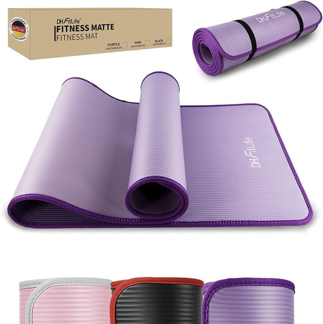 Thumbnail 6 de DH FitLife Yoga Mat 183 x 61 x 1 cm (Extra Thick) – Non-Slip fitness & Pilates mat with carry strap