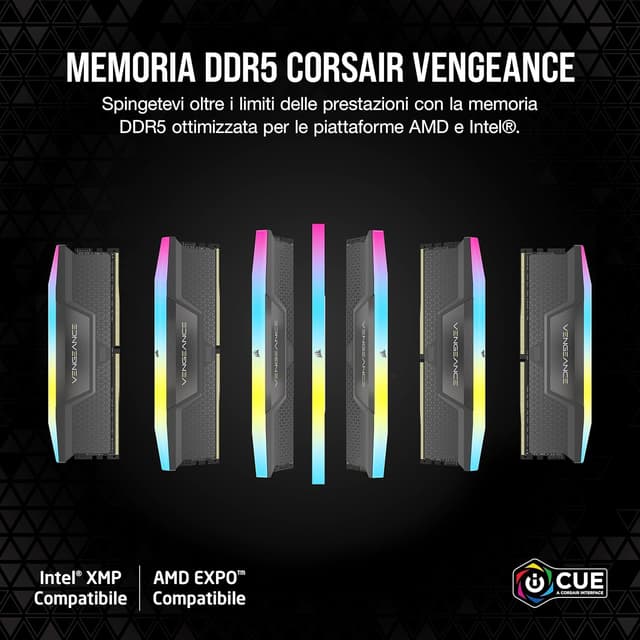 Detalle 2 de Corsair Vengeance RGB DDR5 32GB 6000MHz