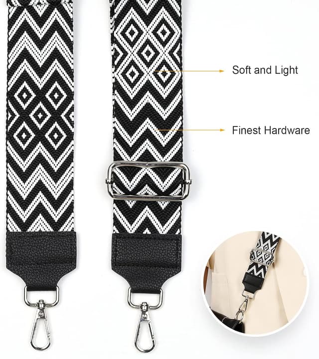 Detalle 2 de AiQInu Taschengurt zum Wechseln: verstellbarer Schulterriemen mit 5 cm Breite (80–140 cm)