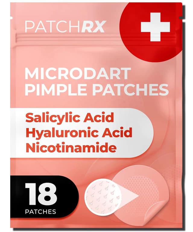 Detalle de PatchRx Micro Needle Pimple Patch (18 Pack) - Non-Medicated Hydrocolloid Microdart Acne Patches